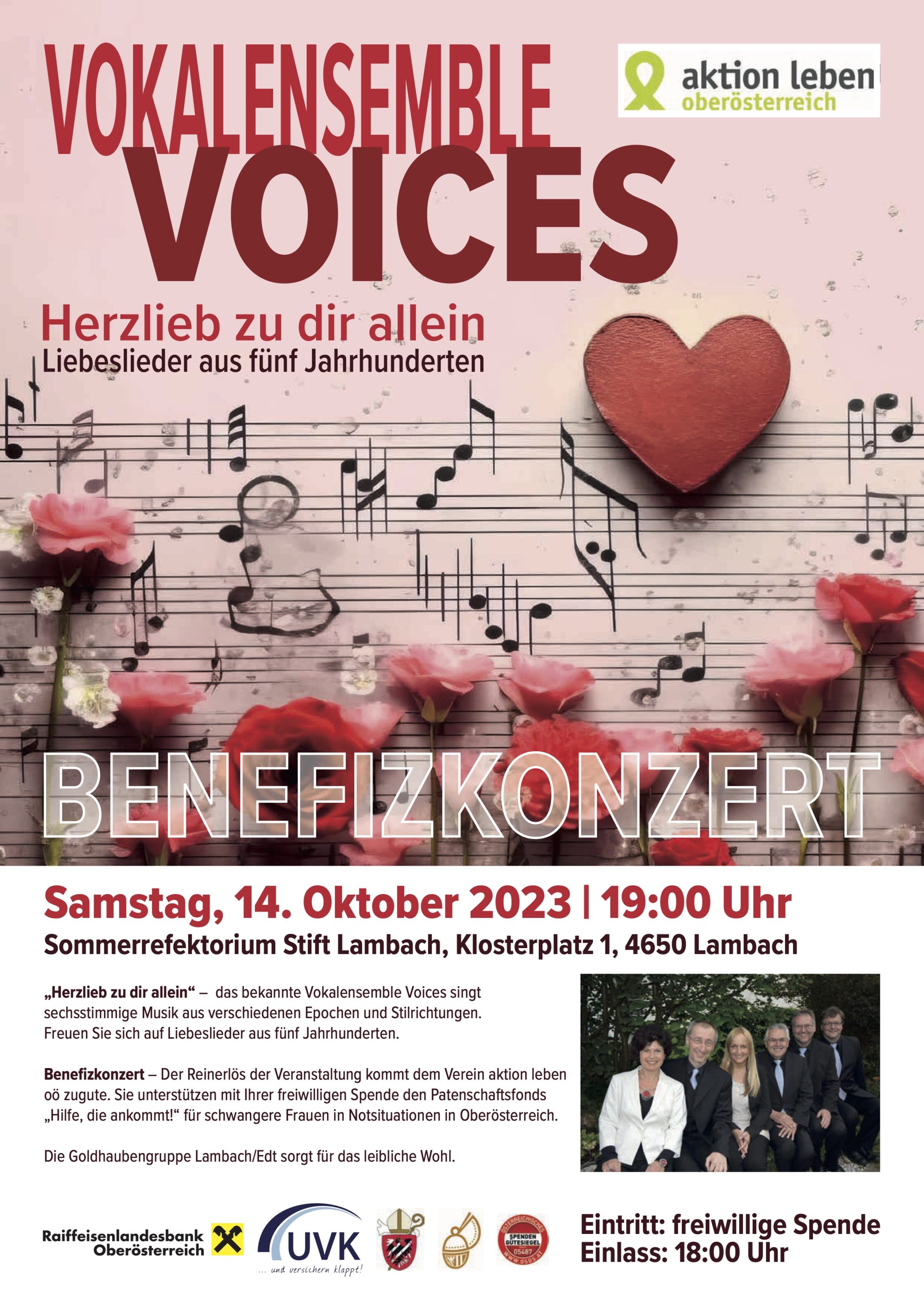 Plakat_Benefizkonzert_Voices 14 Okt 2023 Lambach